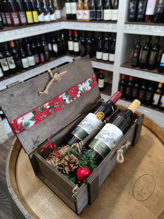 Country Ξύλινη κασετίνα 2 φιαλών